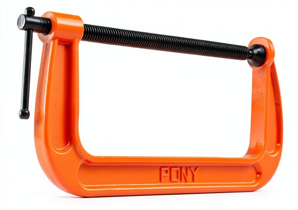 C Clamp 8-Inch Adjustable Metal PONY POJ2680 Orange Brushed Finish-1