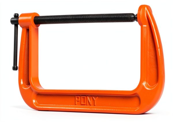 C Clamp 8-Inch Adjustable Metal PONY POJ2680 Orange Brushed Finish-2