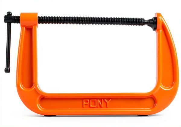 C Clamp 8-Inch Adjustable Metal PONY POJ2680 Orange Brushed Finish-0