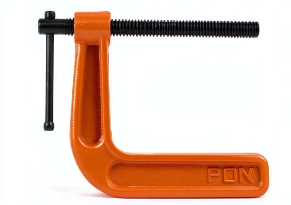 C Clamp 8-Inch Adjustable Metal PONY POJ2680 Orange Brushed Finish-3