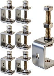 304 Stainless Steel C Clamps Nagpew Mini Tiger Set 10pcs Wide Jaw-0
