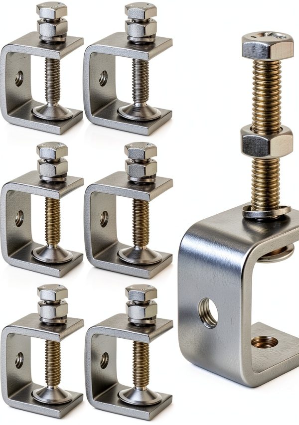 304 Stainless Steel C Clamps Nagpew Mini Tiger Set 10pcs Wide Jaw-0