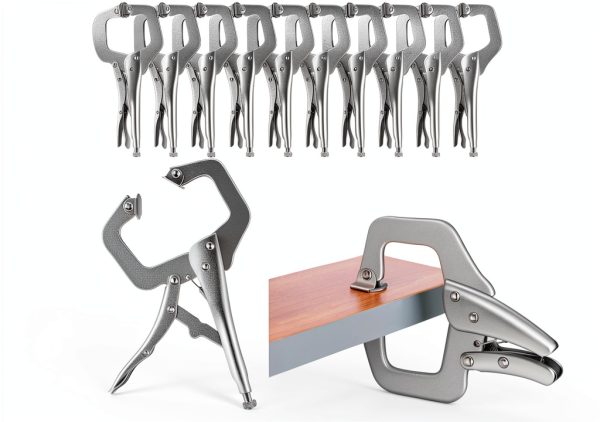 Yexiya 10 Pcs Locking C Clamp Adjustable Welding Alloy Steel 6 Inch-0