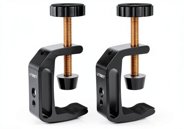 C Clamp UTEBIT Small 2 Inch Aluminum Mount with Thread Holes 2 Pack-0