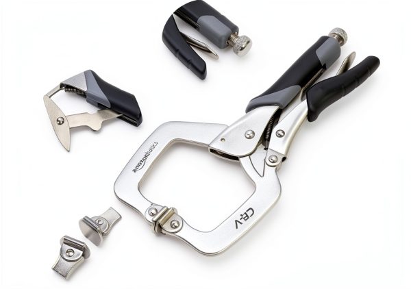 Amazon Basics Adjustable Metal Face Clamps for Woodworking, Welding, or Repairs, 11-inch, Pack of 2, Black/Silver-1