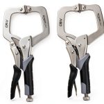 Amazon Basics Adjustable Metal Face Clamps for Woodworking, Welding, or Repairs, 11-inch, Pack of 2, Black/Silver-0