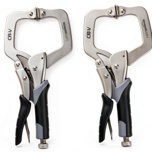 Amazon Basics Adjustable Metal Face Clamps for Woodworking, Welding, or Repairs, 11-inch, Pack of 2, Black/Silver-0